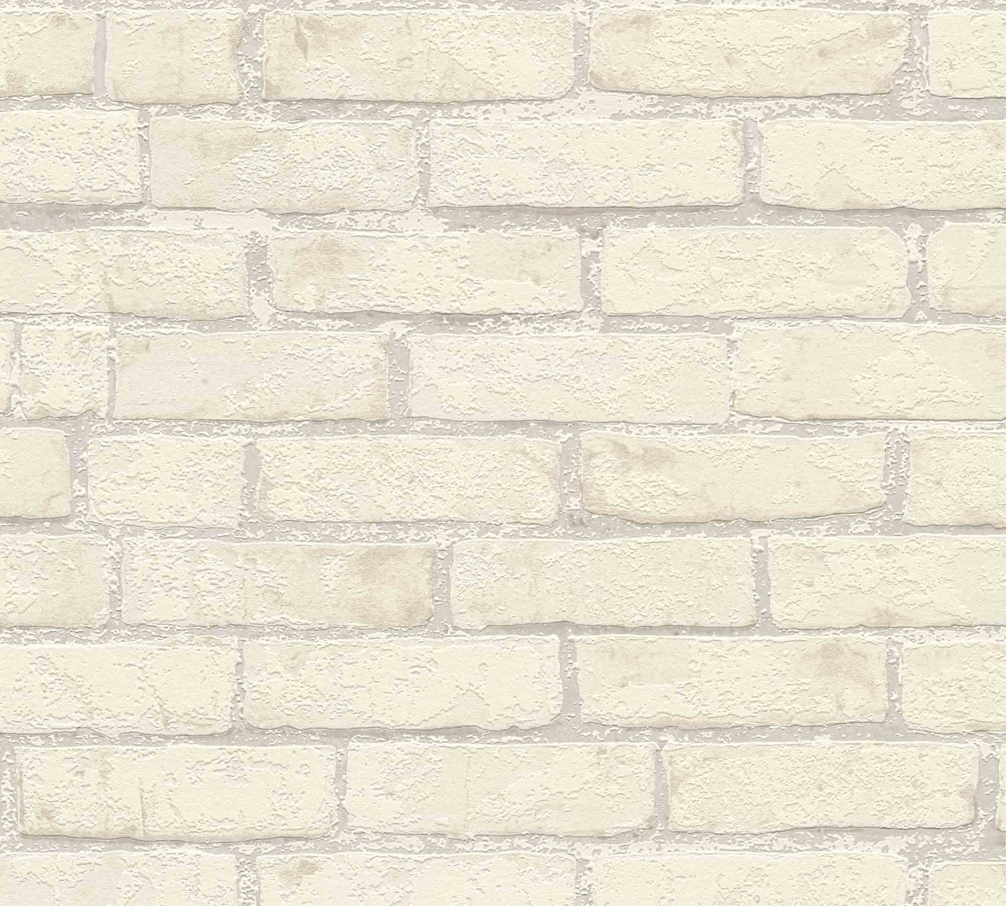 Tapete Ziegeltapete Maueroptik creme beige 907851