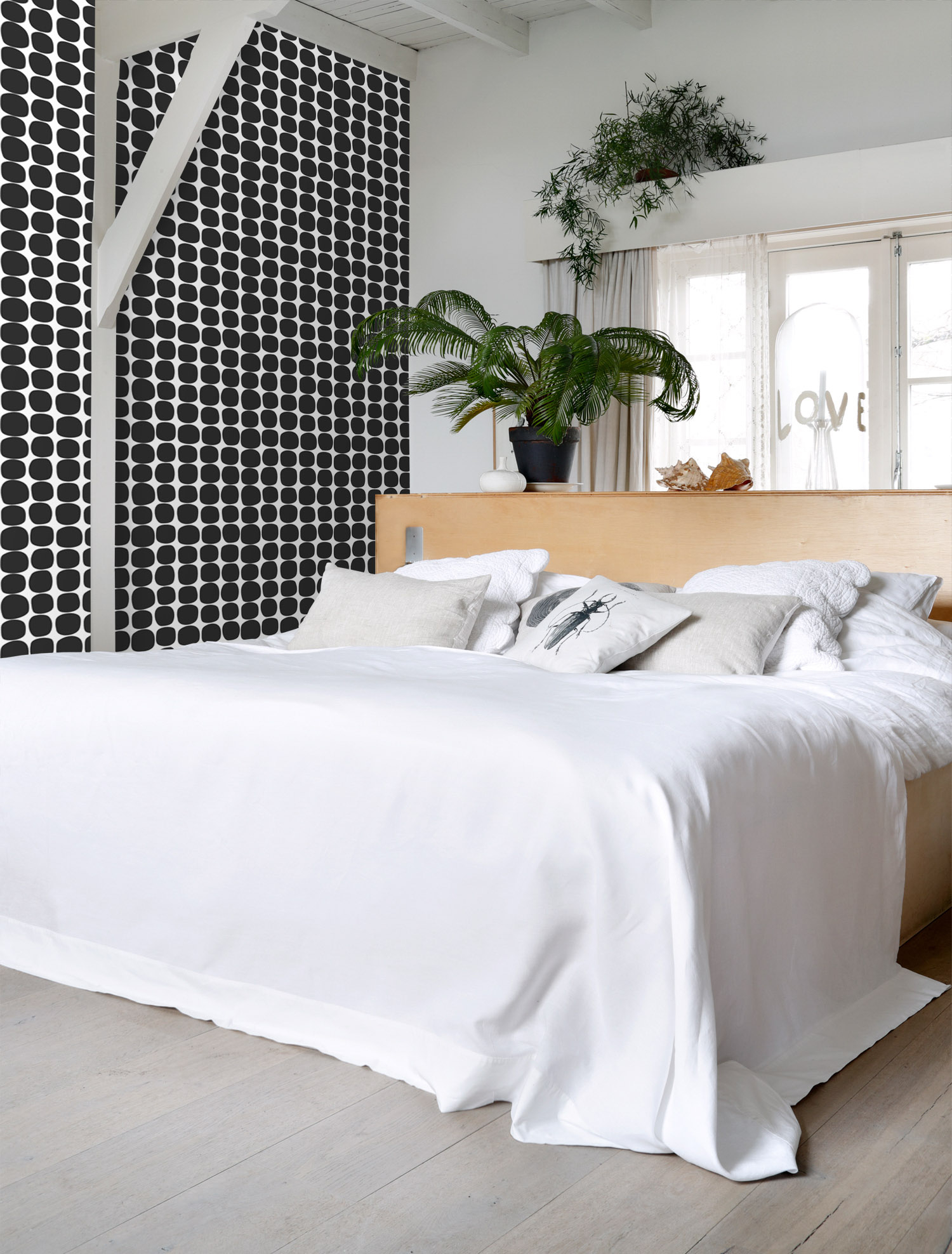 Tapete Grafik Tapete Scandi Quadrate schwarz weiß Vlies 139090