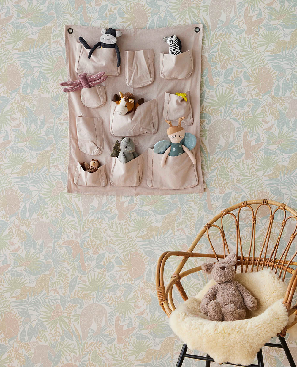 jungle nature motifs non-woven wallpaper blue and green Explore Eijffinger 323020-55-323020