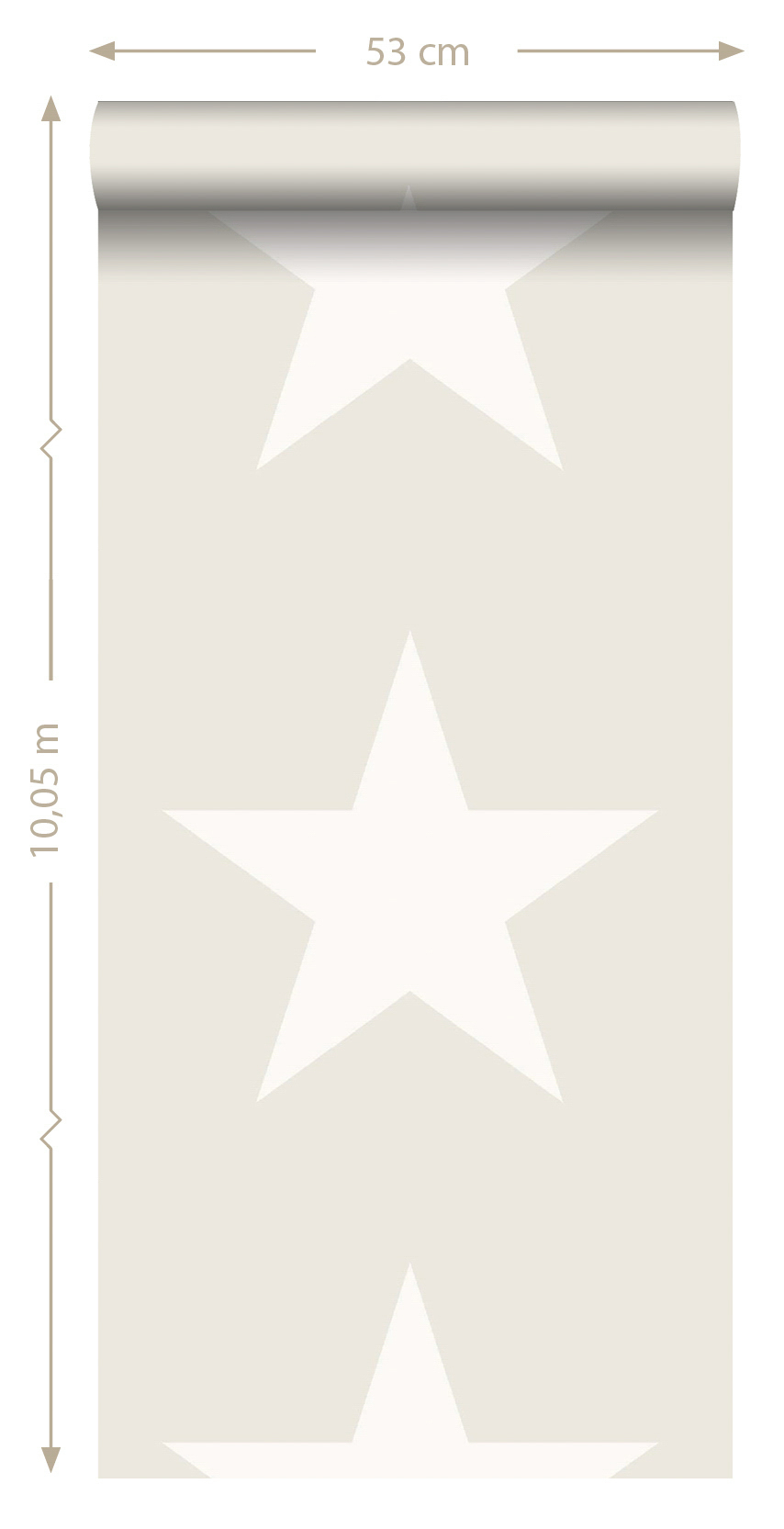 Beige Tapete Sterne Vlies