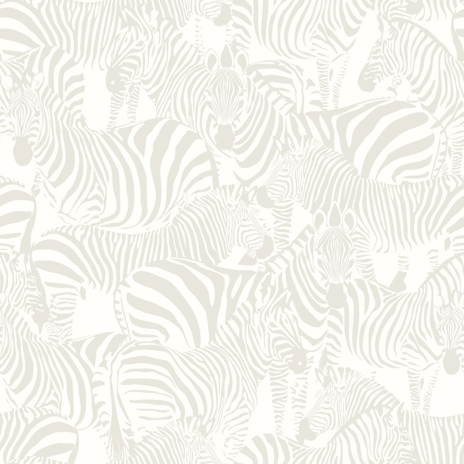 Tapete glänzende Zebras creme weiß Vlies 346836