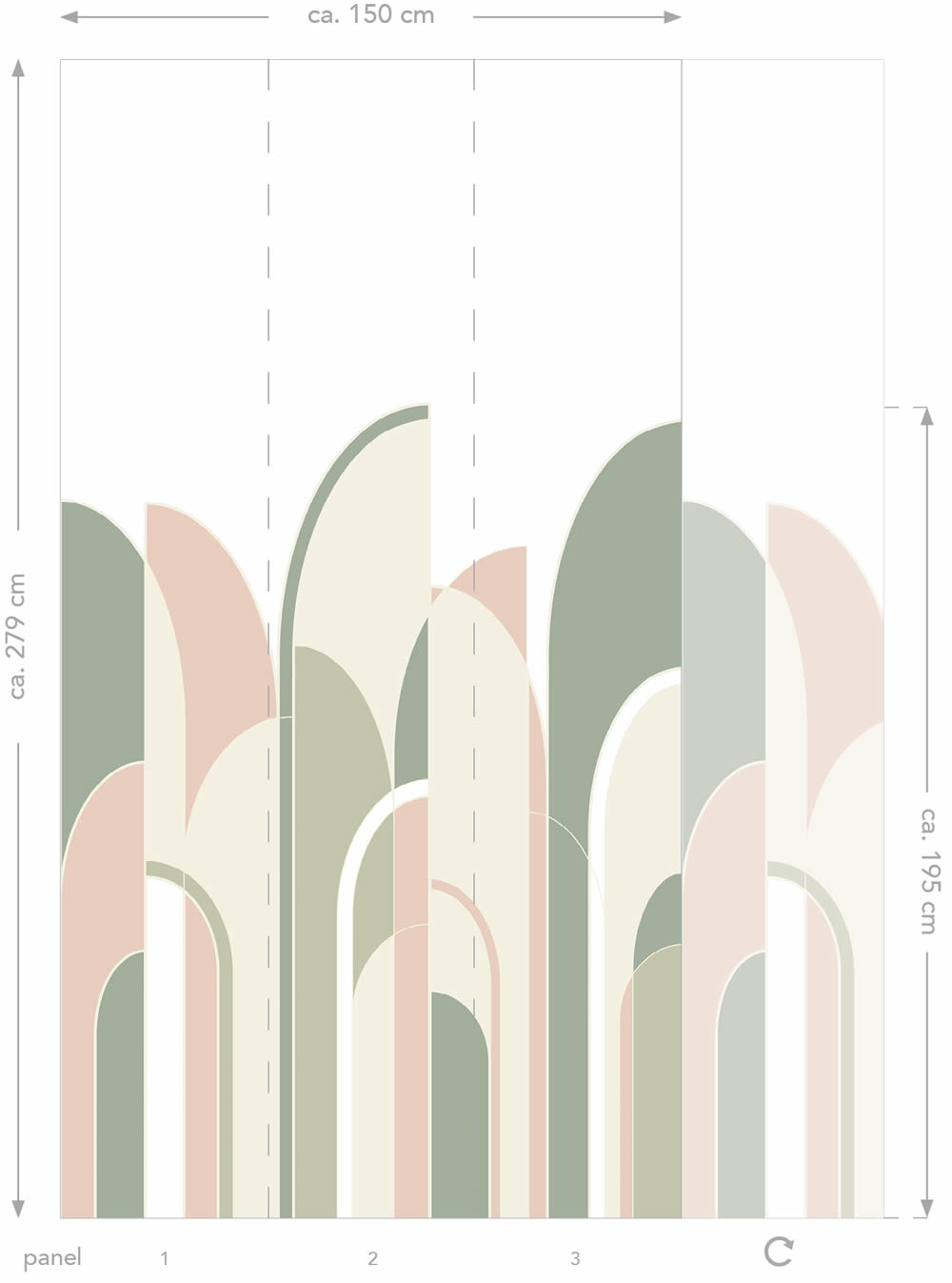 Art Deco Wandbild geometrische Formen 150 x 279 cm 158956