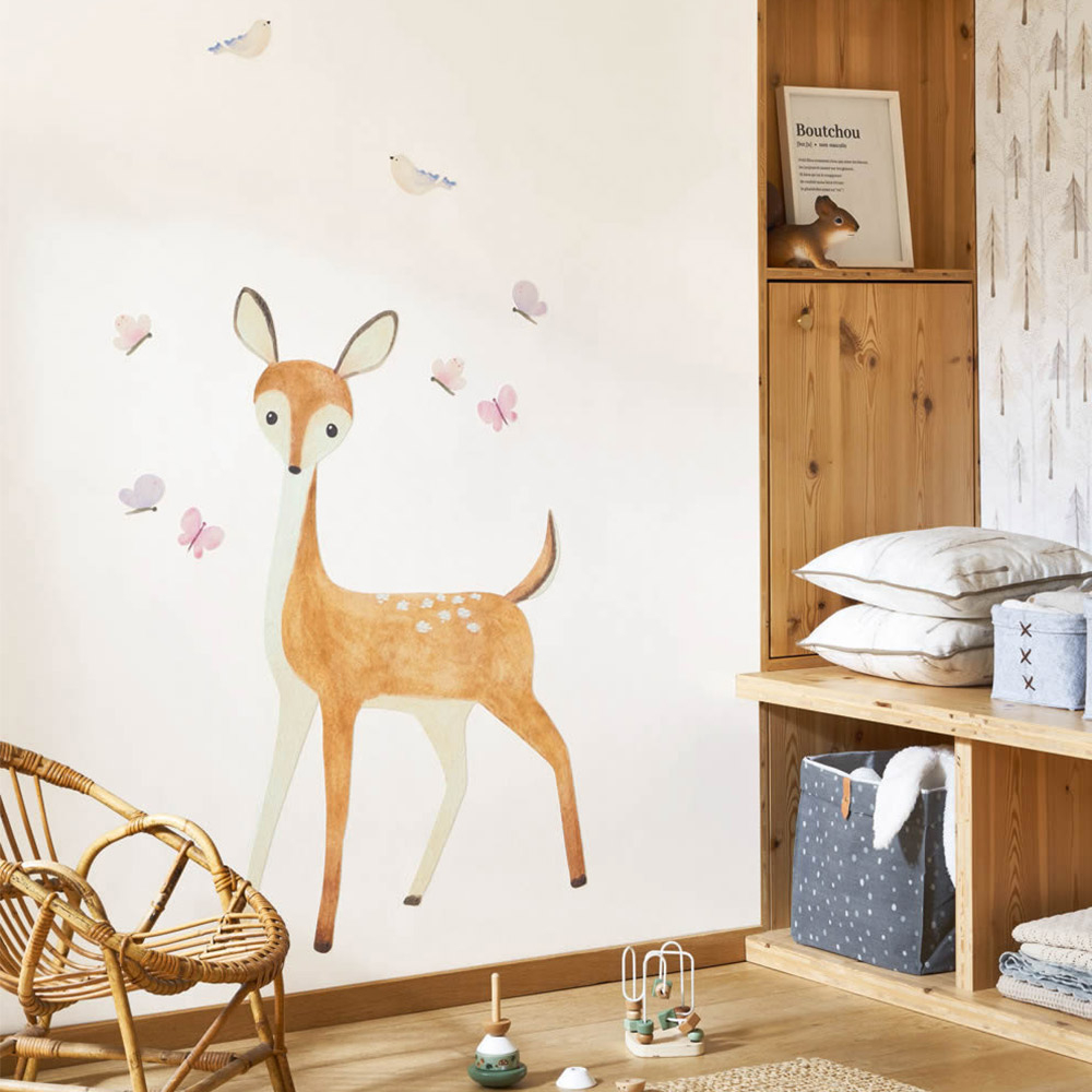 Pastel Wall Art Little Deer Butterflies Once upon a time OUAT88582882-36-OUAT88582882
