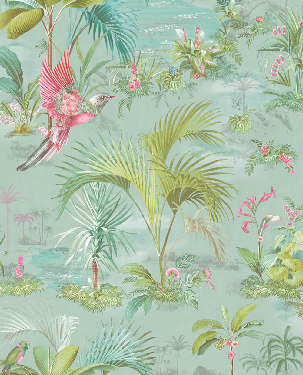 Wallpaper non-woven palm leaves green-blue Pip Studio 5 300145-55-300145