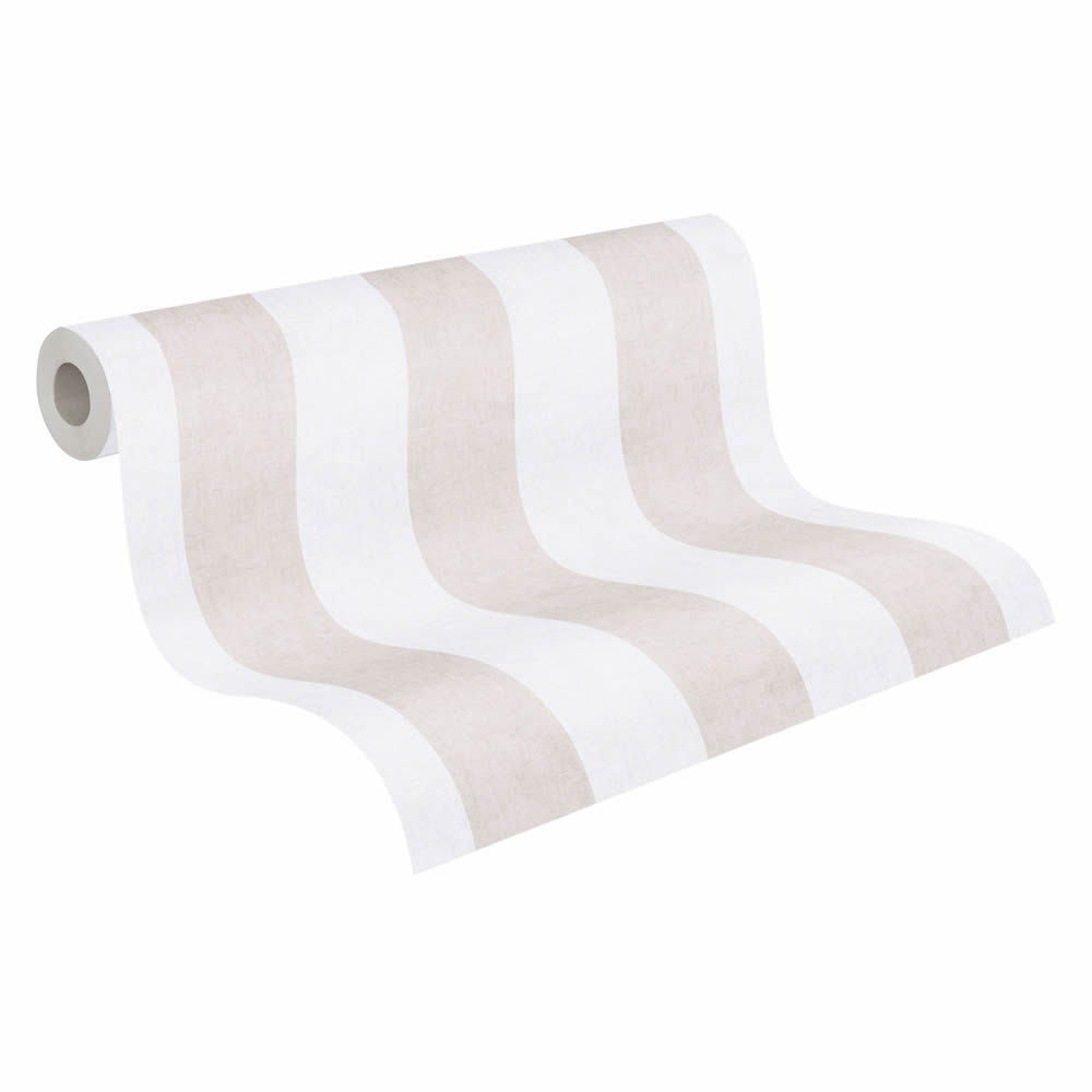 Streifentapete Vlies Blockstreifen matt glatt beige creme 770781-8-770781