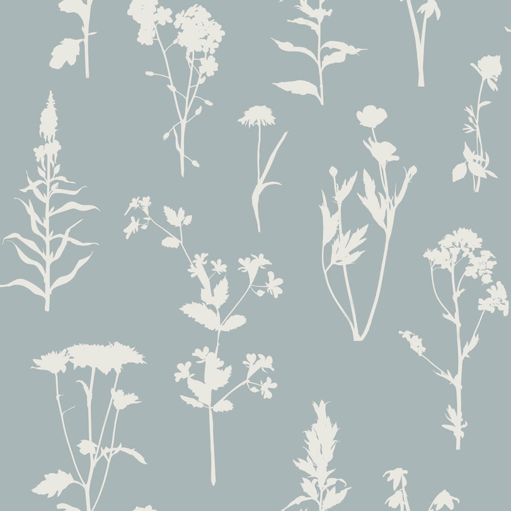 Tapete nordische Feldblumen hellblau Vlies 139394