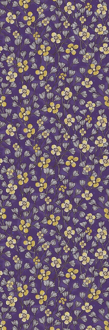 Violett Blumen-Wandbild Blumen Gelb-55-383615