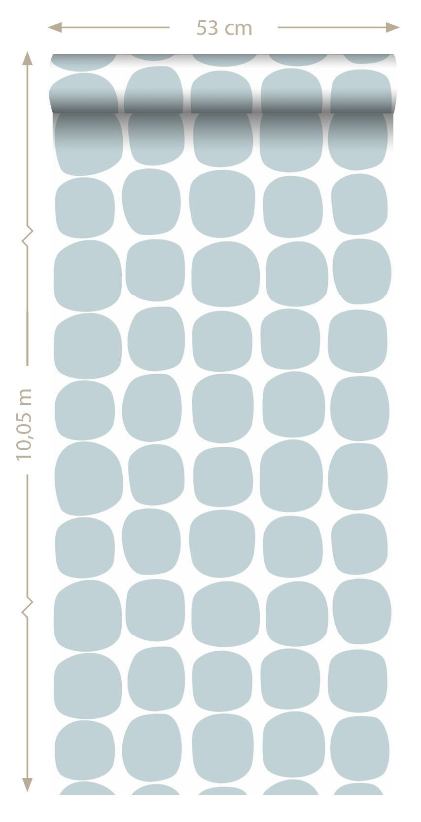 Tapete grafisch abgerundete Quadrate Scandi hellblau 139088