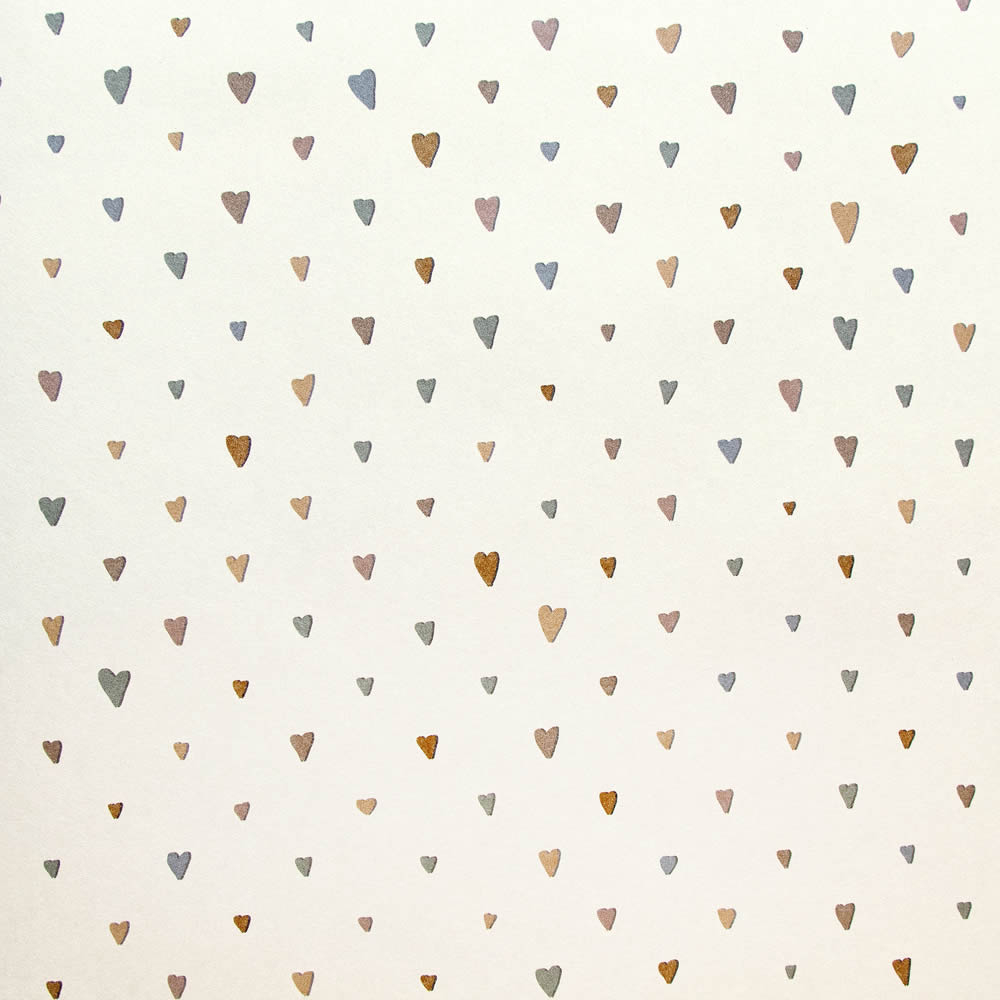 Beige erdfarbene Vliestapete kleine Herzen Great Kids Hohenberger 26814