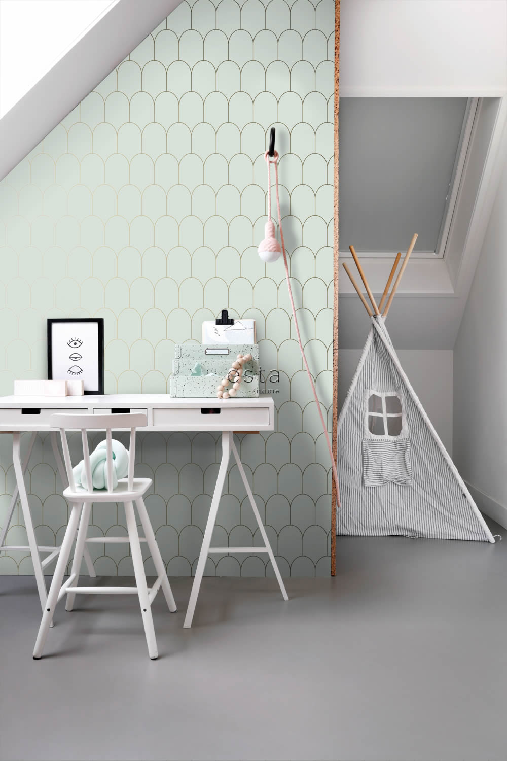Tapete Art Deco geometrisch mintgrün Vlies 139202