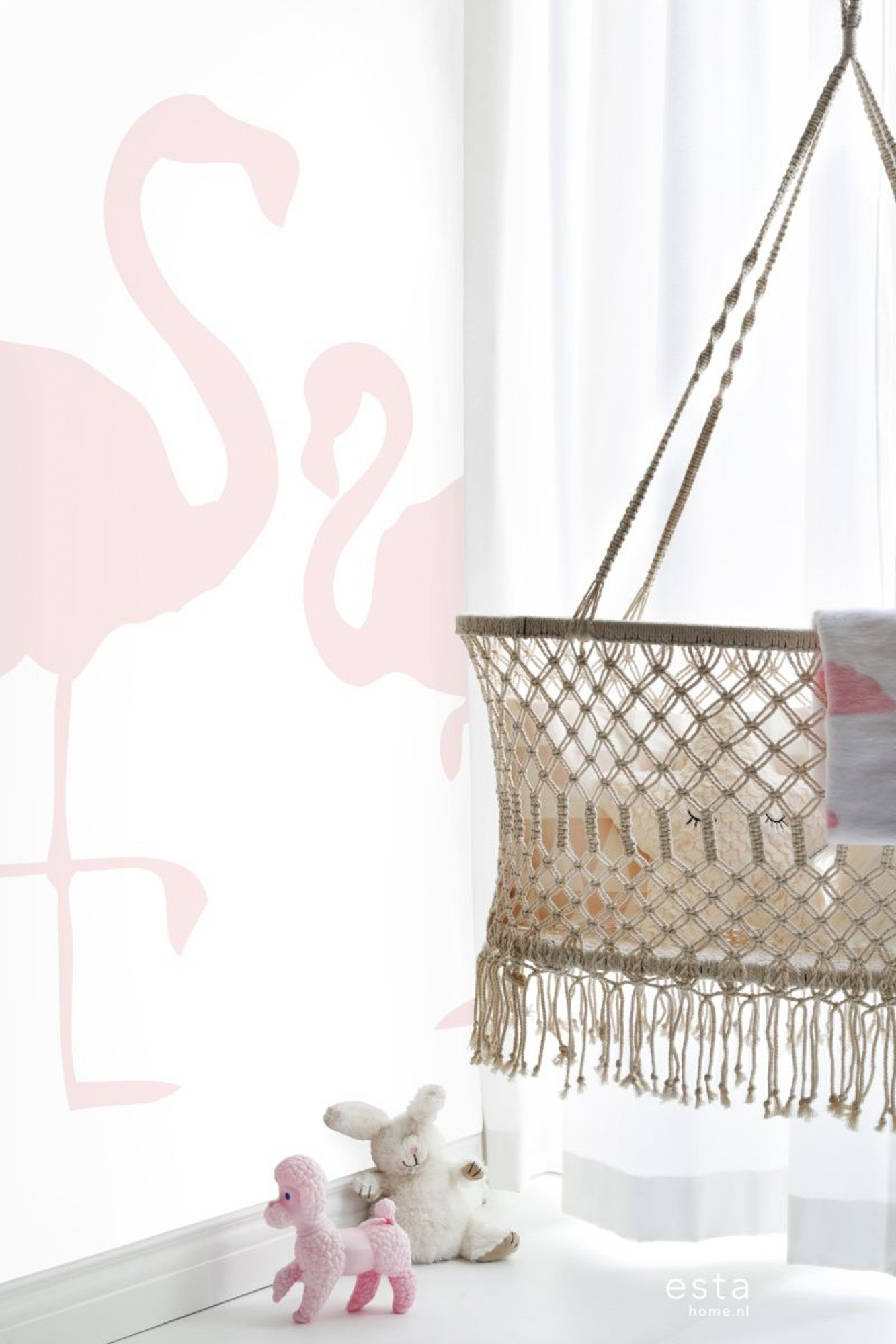 Wandbild Flamingos rosa weiß 186 x 279 cm 158838