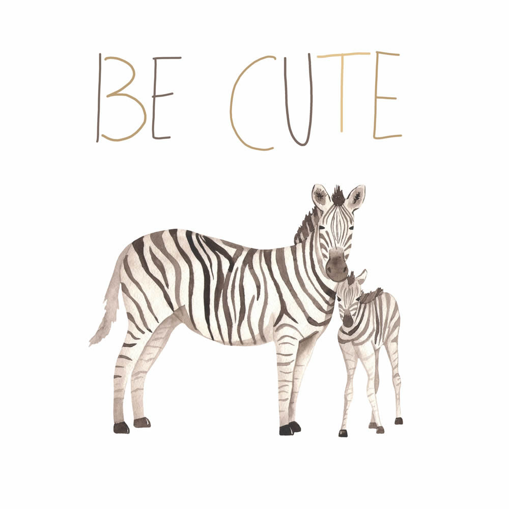 Canvas picture Zebra Family Mom and Baby DD129422 30 x 30 cm