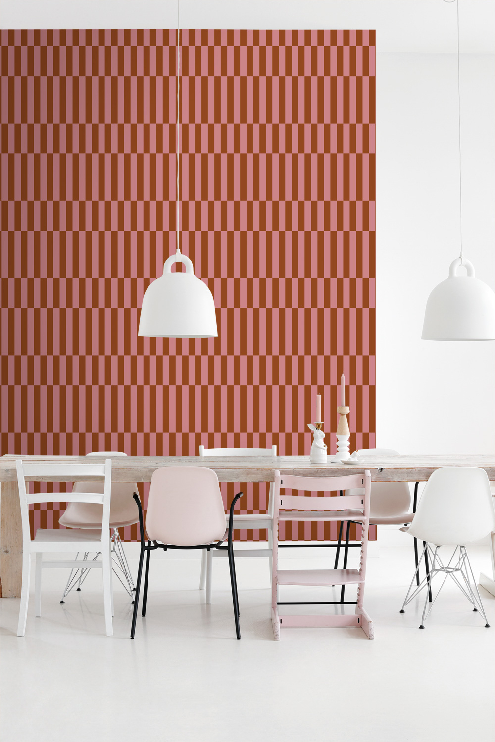 Tapete Streifen Tapete terracotta rosa modern Vlies 131427
