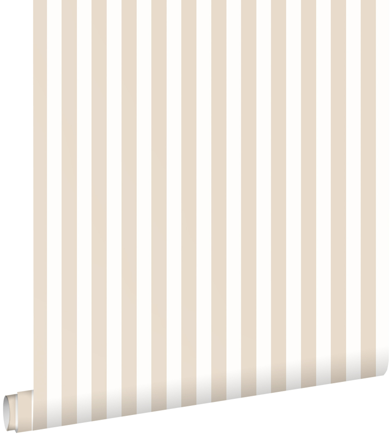 Klassische gerade Streifentapete Vlies zweifarbig weiß beige