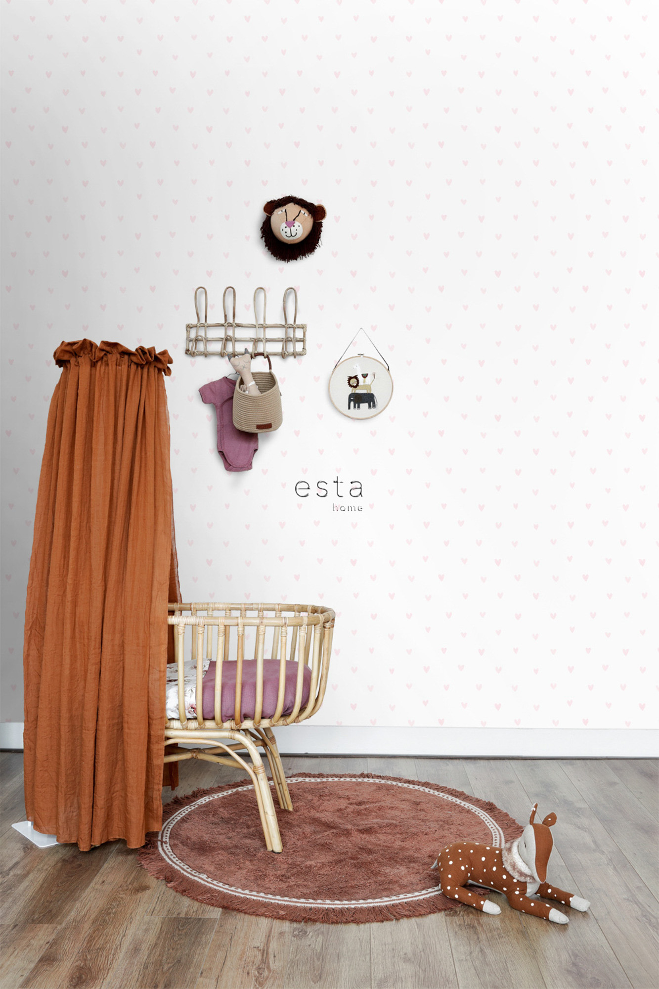 Herz Tapete rosa weiß romantisch Vlies 138915