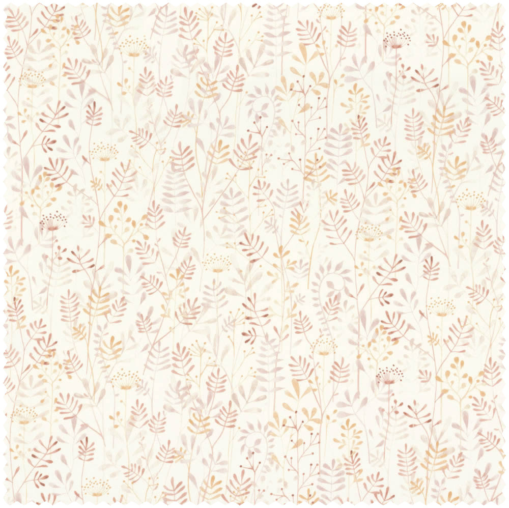 Stoff pastellfarbene Pflanzen Blätter Zweige weiß rosa OUAT88504410