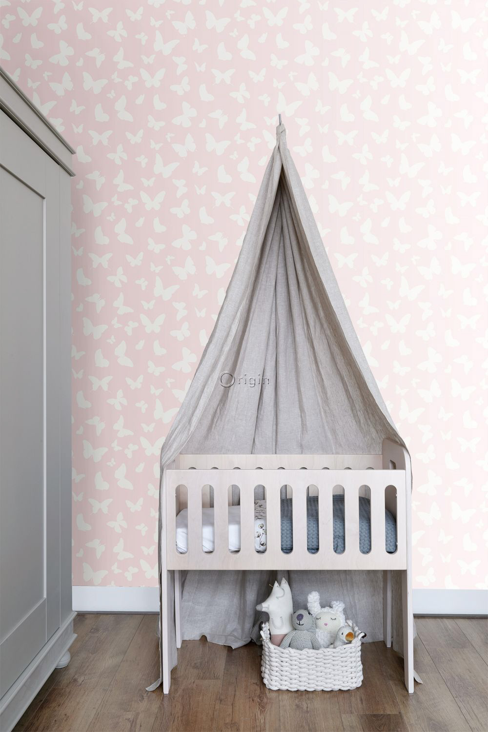 Tapete Schmetterlinge rosa Vlies 347691