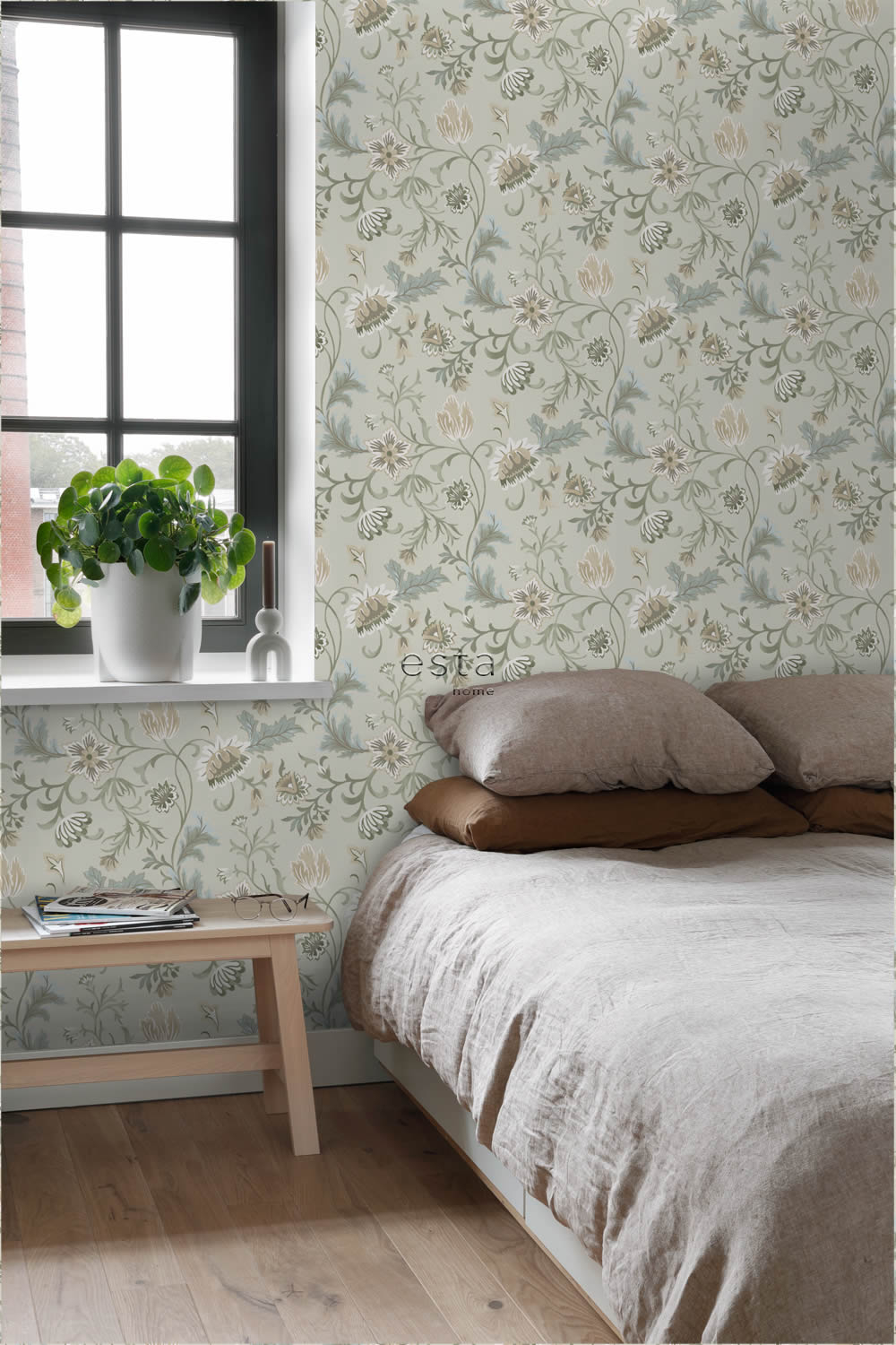 Tapete Blumenranken vintage sandbeige Vlies 139412