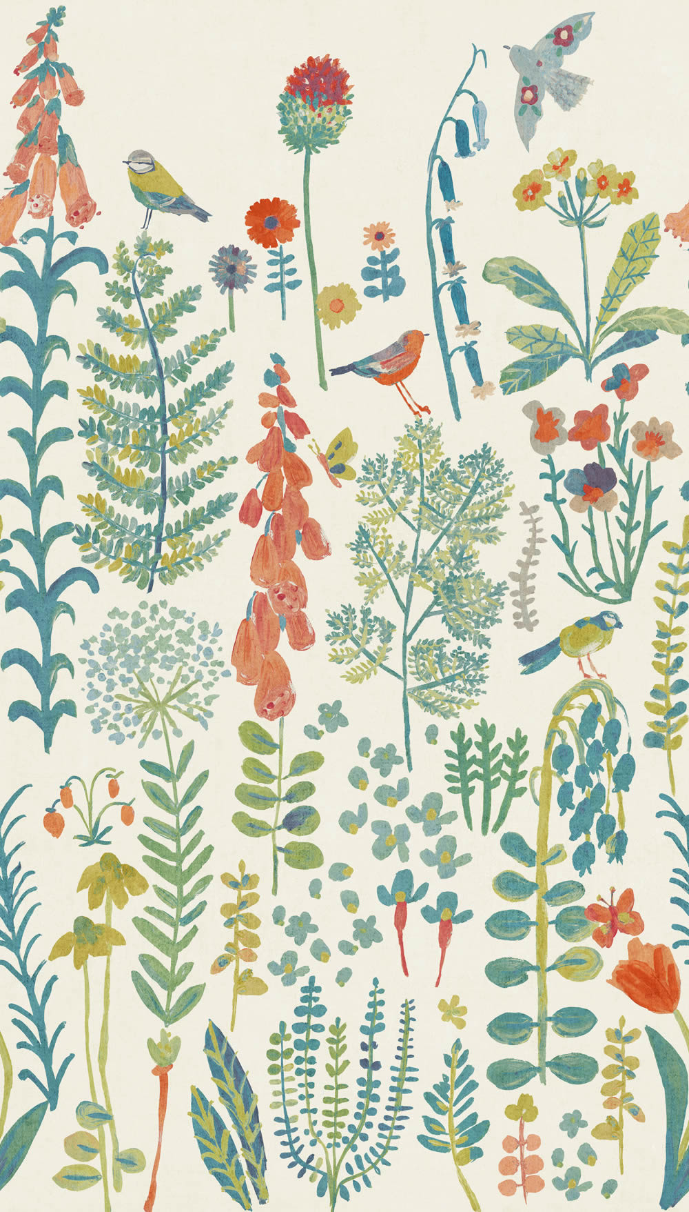 Florale Fototapete 159 x 280 cm Blumen Scandi beige ML1901