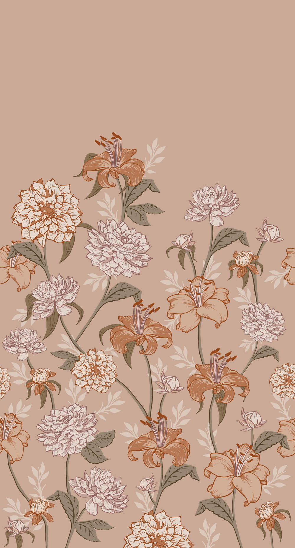 Wandbild Hortensienblüten rosa 150 x 279 cm 159210