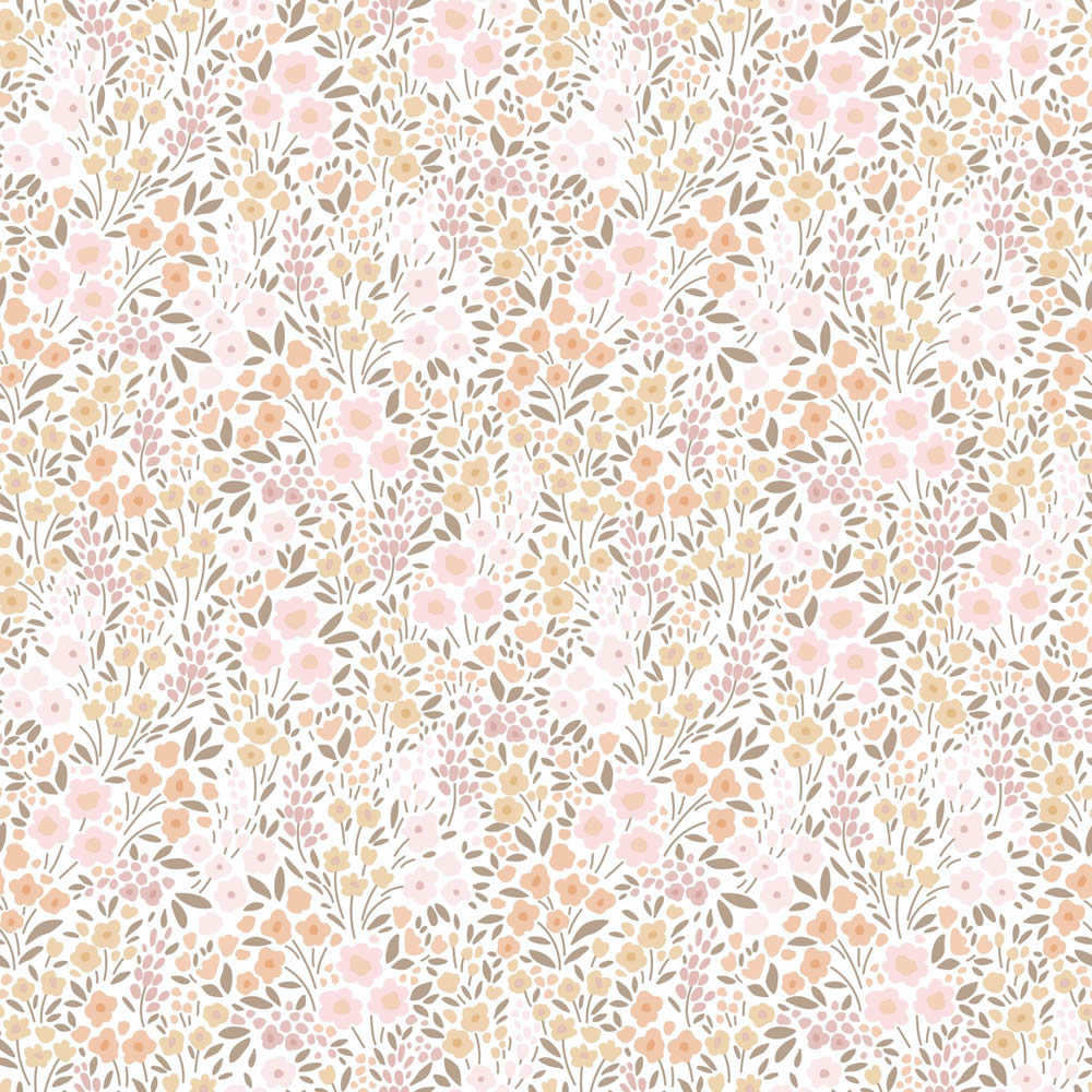 Blumenmuster Tapete Blüten Vlies rosa beige 139533
