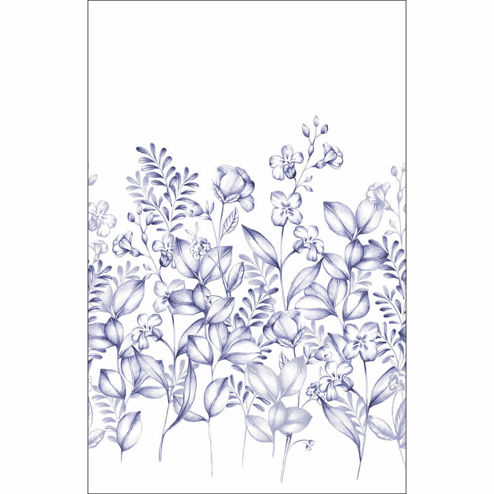 Wandbild L Blumenmuster Feldblumen glatt matt skizze blau PMW104626004