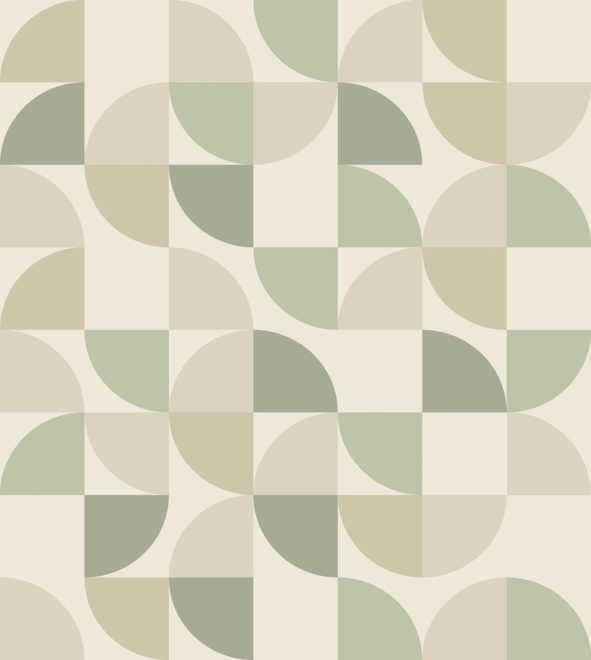Wandbild Retro Formen beige grün 250 x 279 cm 159386