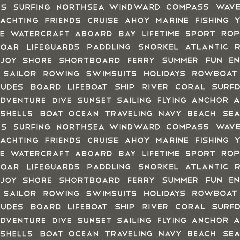Non-woven wallpaper taupe lettering-23-138962.1M