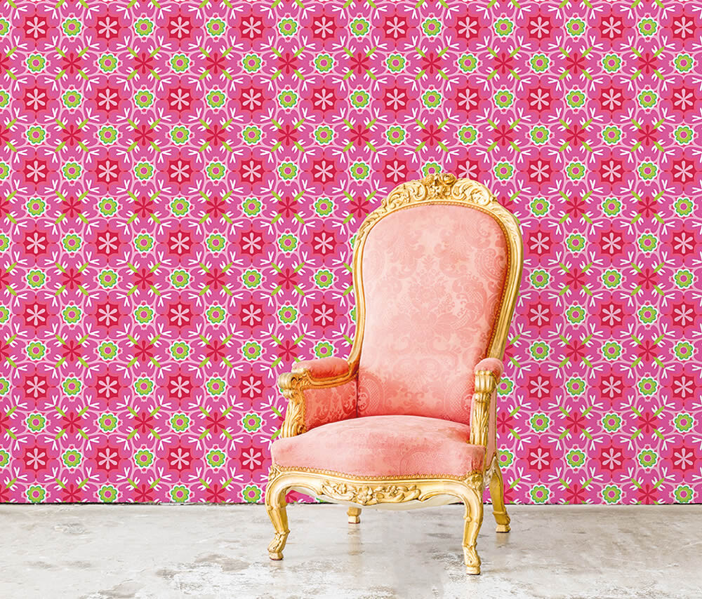 Wandbild Pink Blumen Kaleidoskopmuster-65-TD4036