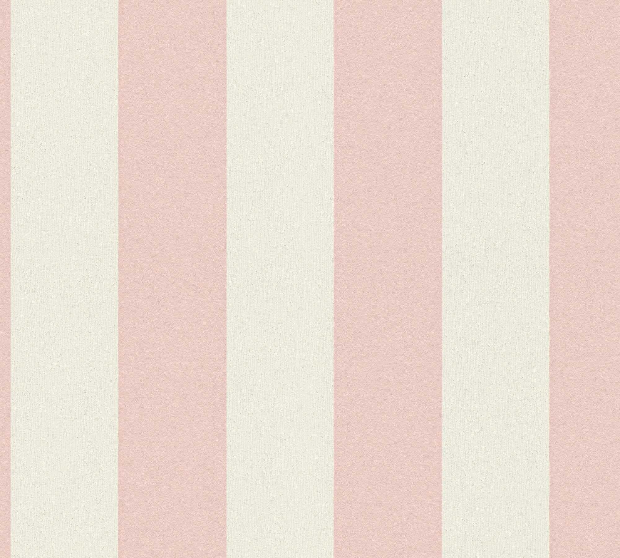 Tapete Blockstreifen Tapete rosa creme Vlies 381013