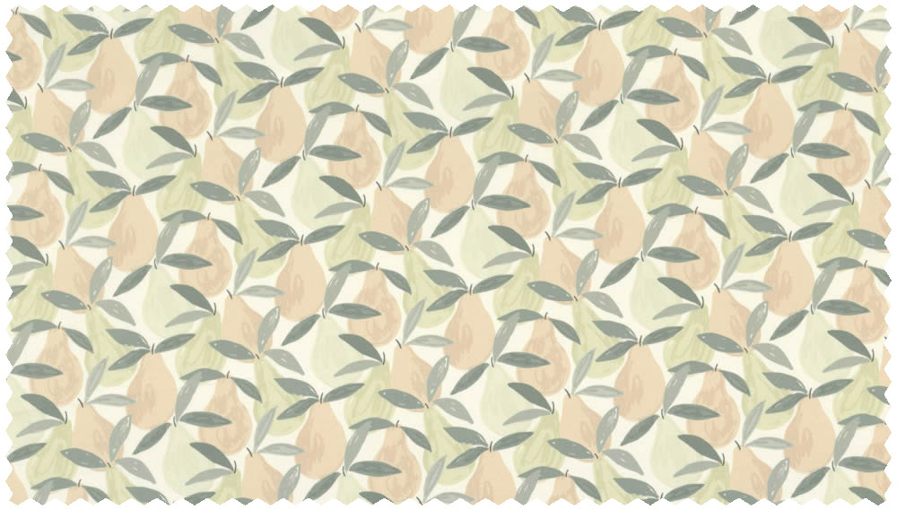 Stoff pastellfarbene Birnen Obst weiß grün OUAT88529230