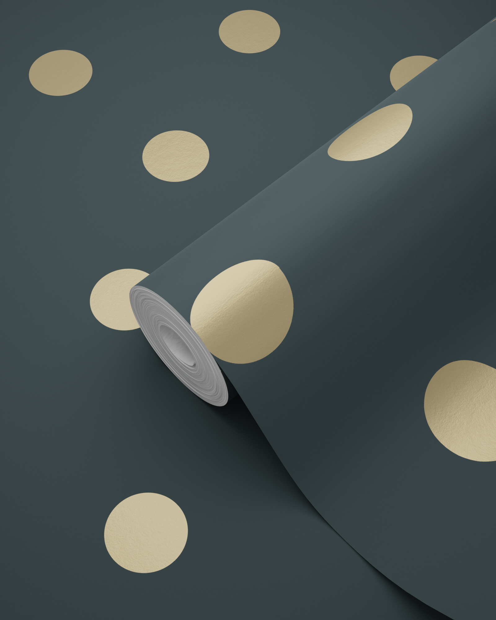 Punktetapete gold schwarz Vlies 139246