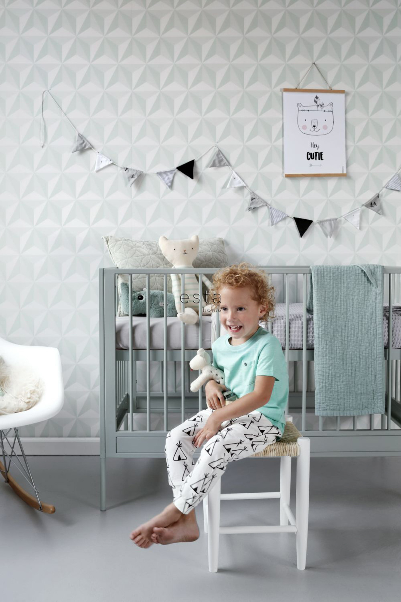 3D Tapete Scandi mintgrün Vlies 138913