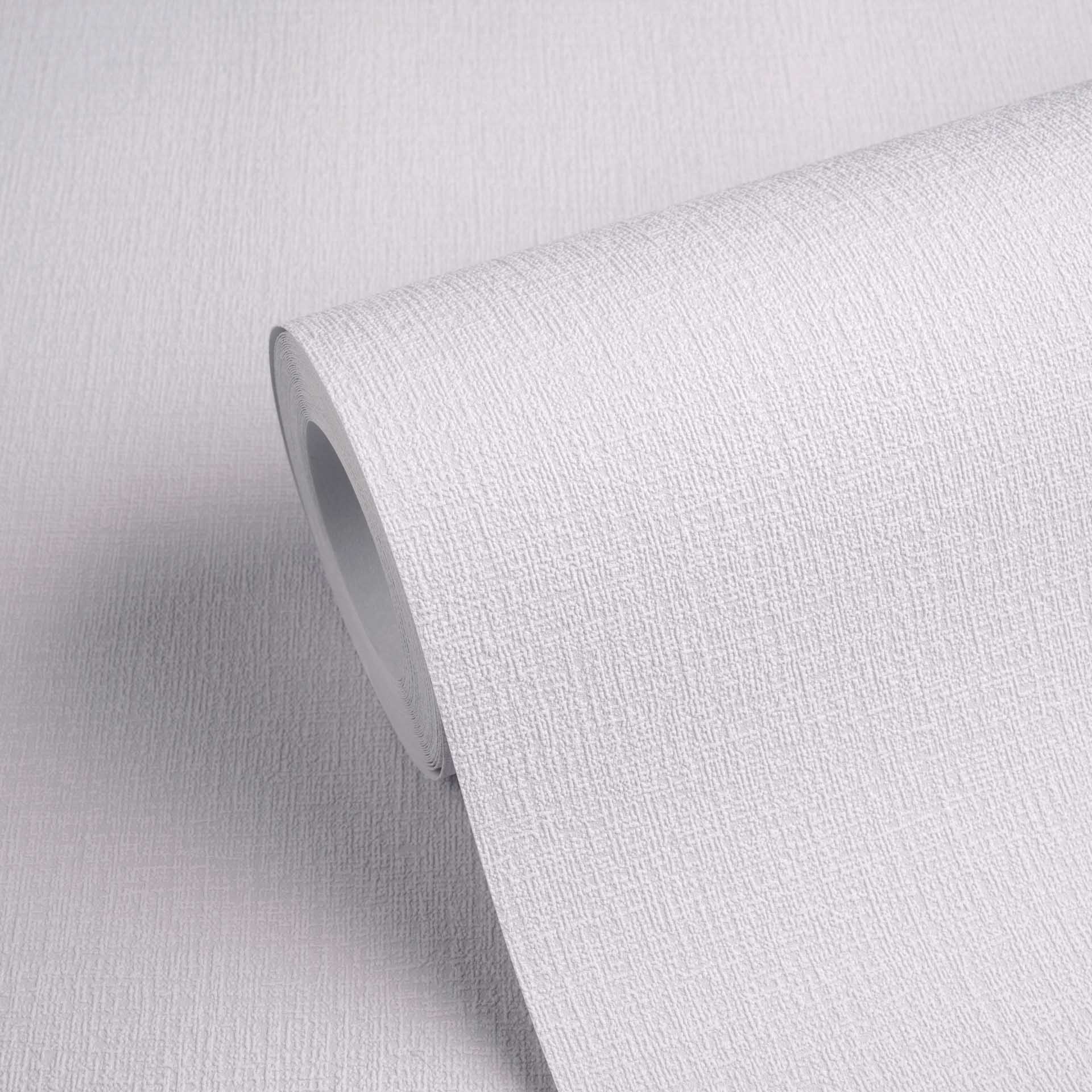 Tapete Textiloptik Tapete Uni hellgrau Vlies 395475