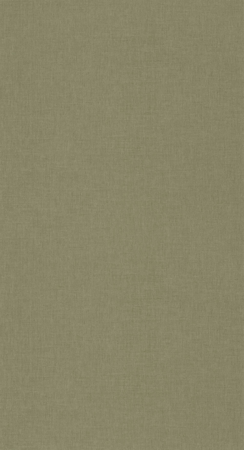 Non-woven wallpaper plain moss green printed linen look smooth Les Minis Mondes Caselio MNM100607405