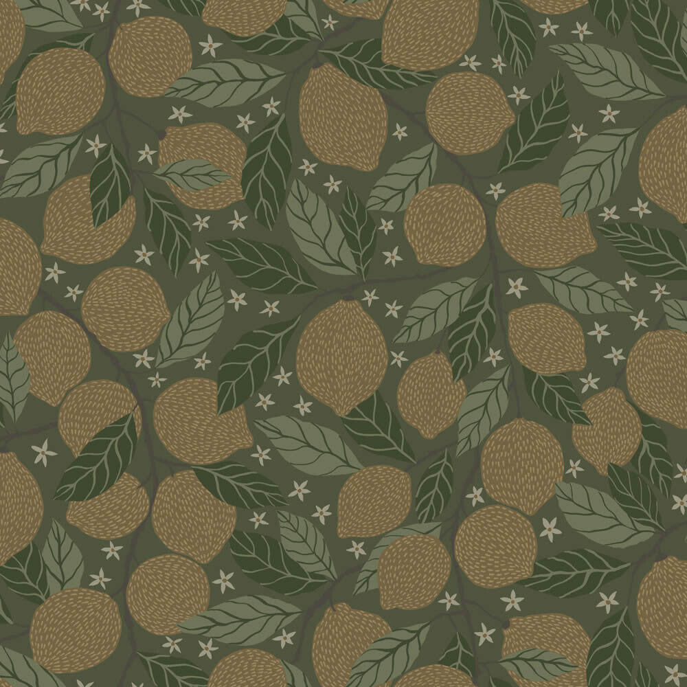 Früchte Sommerliche Mustertapeten Vliestapete olivgrün Grönhaga Rasch Textil 144119-23-144119.1M