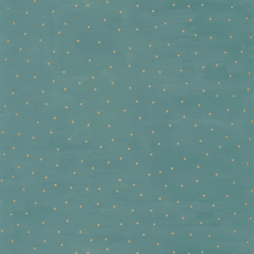 Vliestapete Grün Goldene Punkte Caselio Imagination