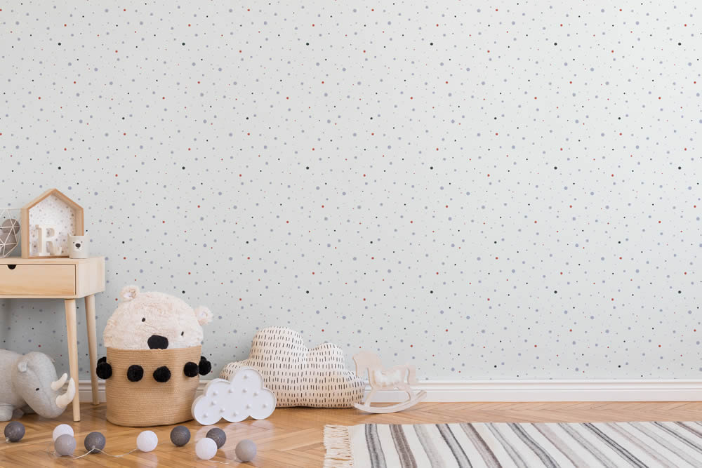 splash of color dots wallpaper white and blue Little Love AS Creation 381164-8-381164.1M