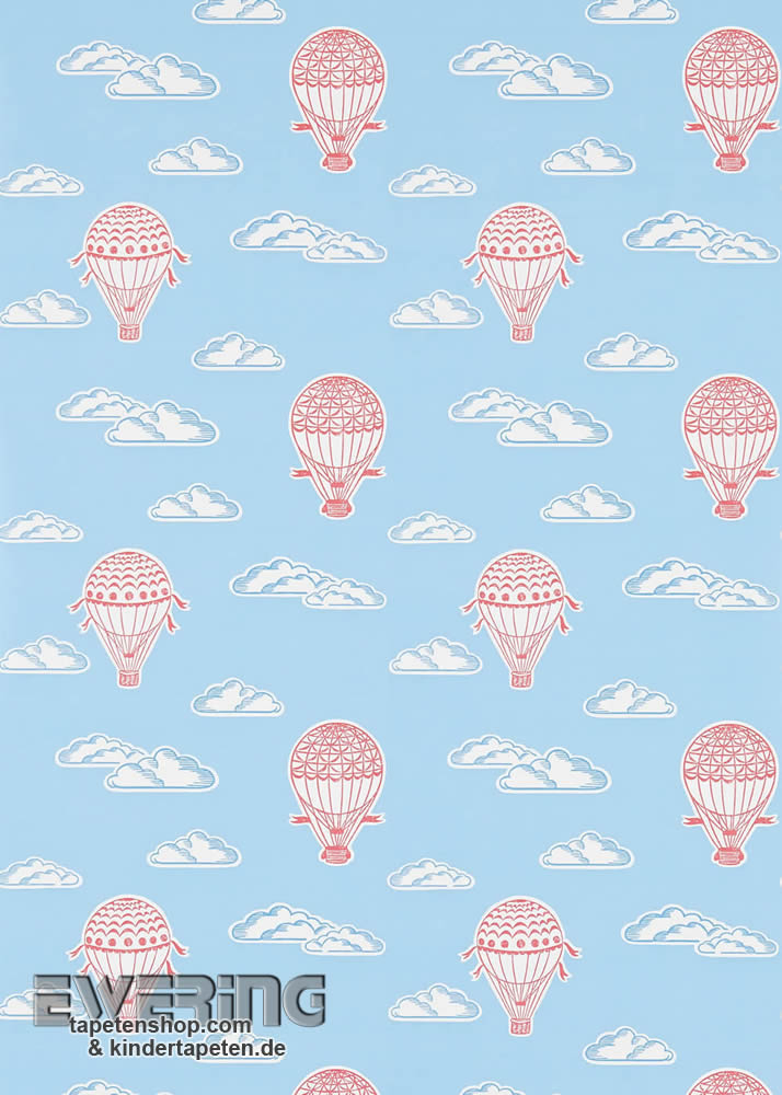Papiertapete Hell-Blau Ballons