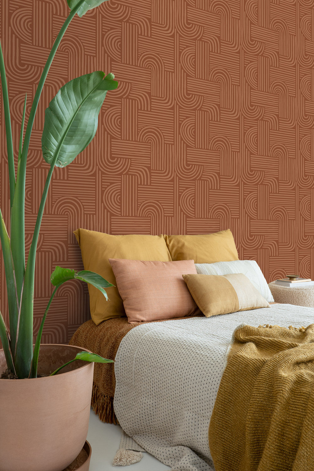 Tapete Grafik Tapete Boho Muster terracotta Vlies 139938