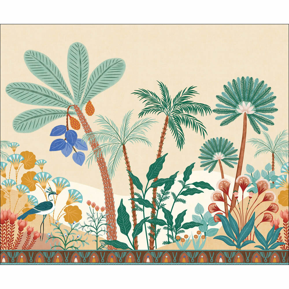 Wandbild S Pflanzen und Tiere leuchtende Farben Grün gelb rostrot PMW104693407