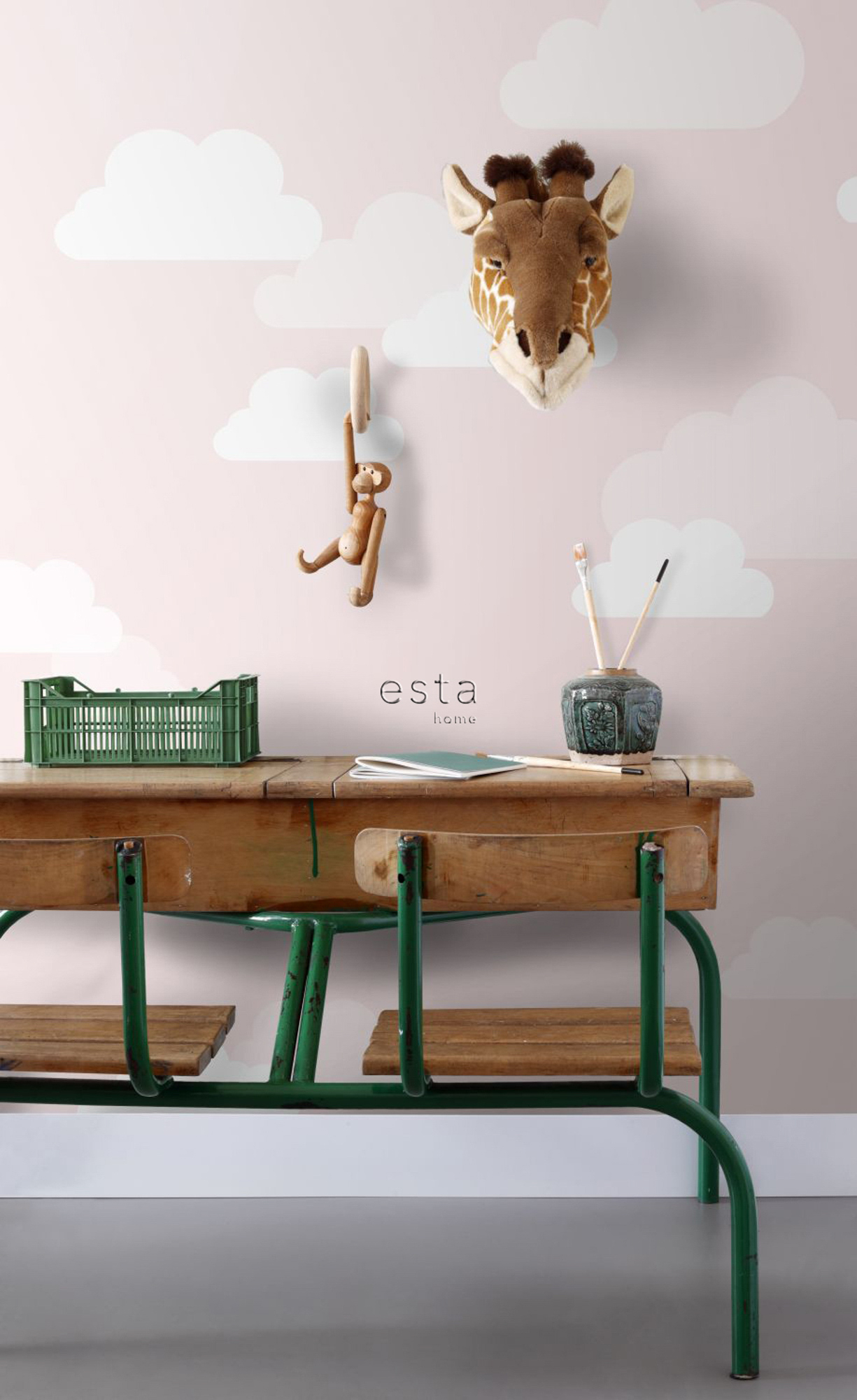 Wandbild Wolken rosa 200 x 279 cm 158843