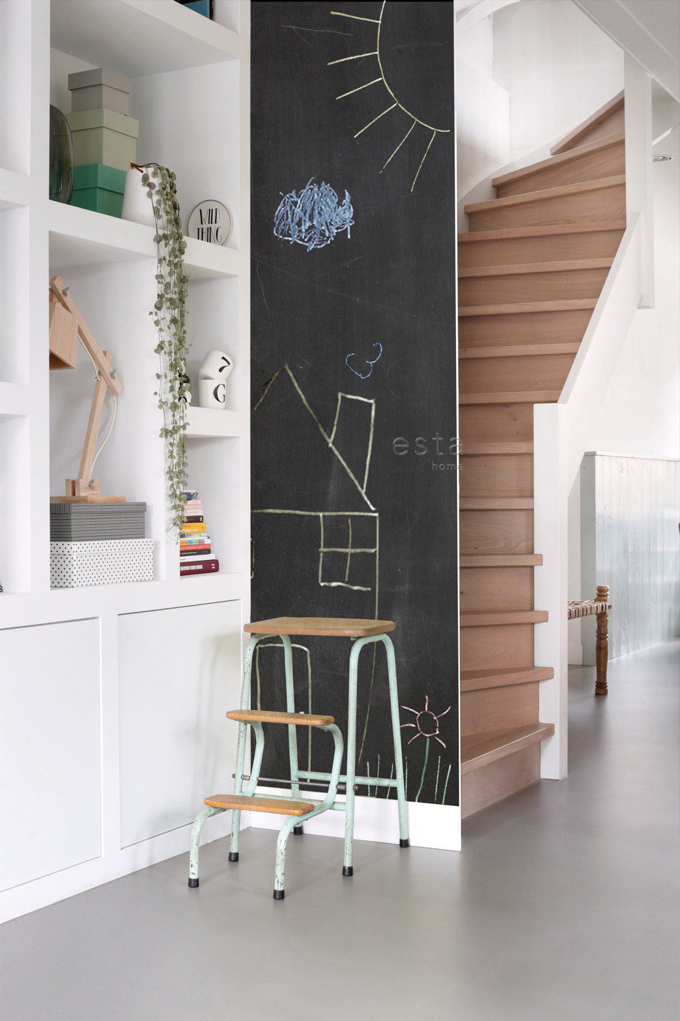 Tapete Kreidetafel Tapete schwarz modern 155004