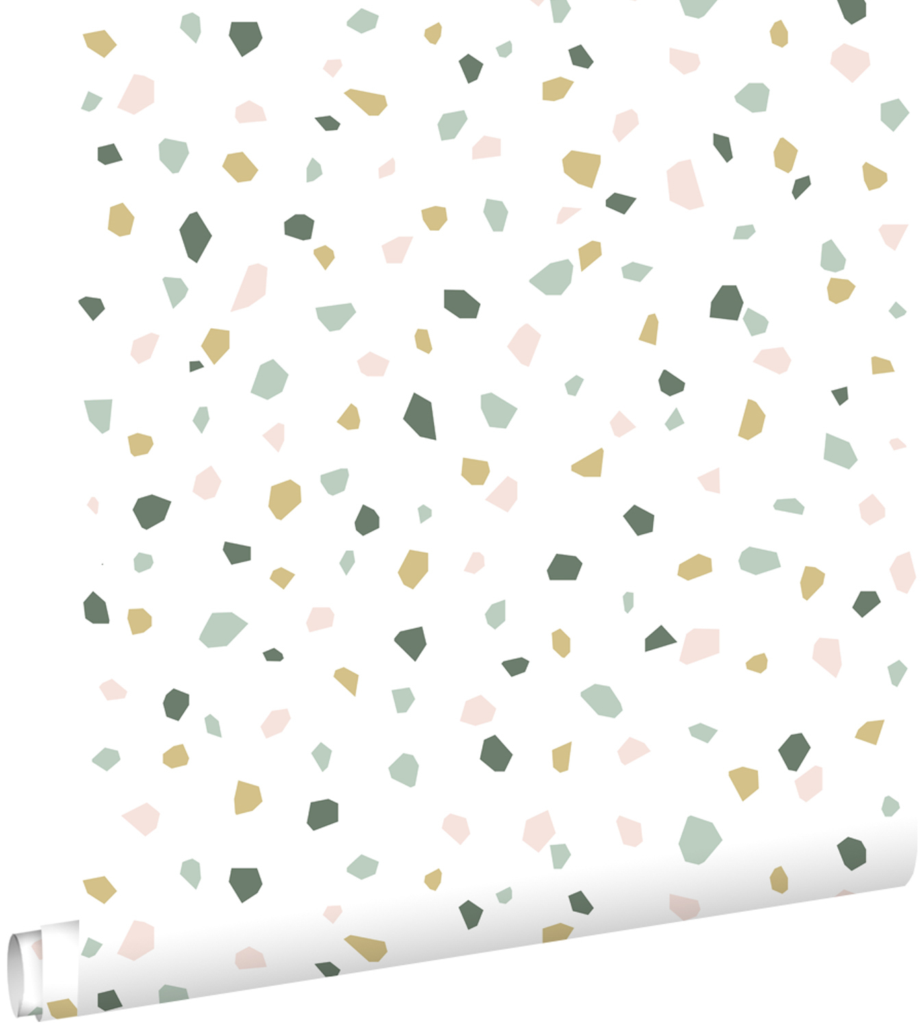 Tapete Terrazzo Optik Scandi weiß mint rosa Vlies 139033