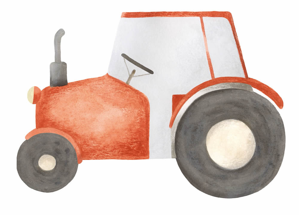 Wandbild vorgekleistert roter Traktor Trecker Bauernhof  OUAT88618617