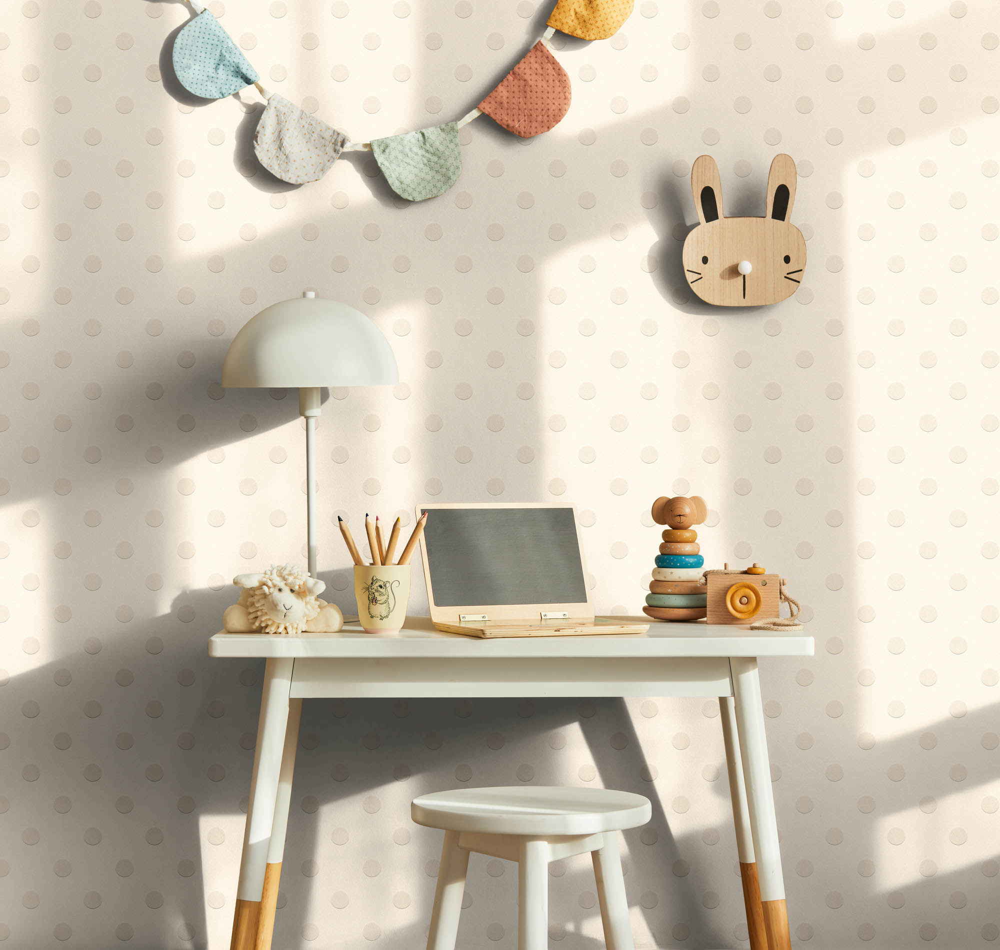 Tapete Punktetapete Kreise beige cremeweiß Vlies 363362