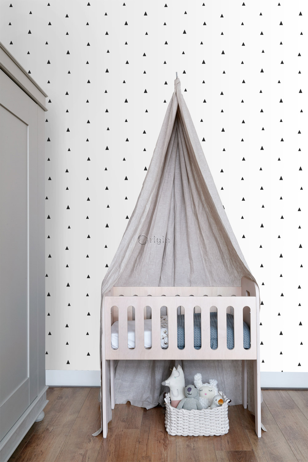 Tapete Vliestapete Dreiecke minimalistisch Scandi schwarz weiß 347681