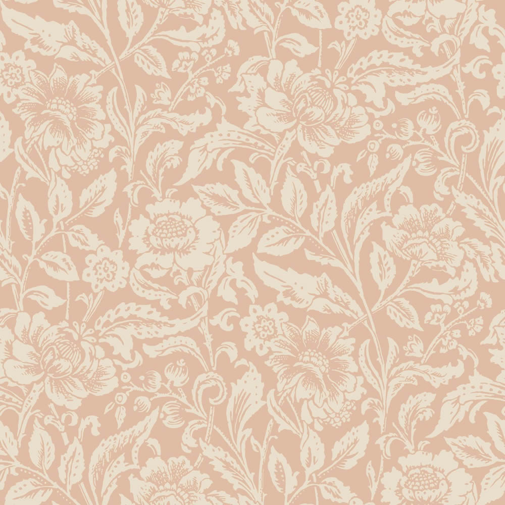Tapete nordische Blumen rosa 139427