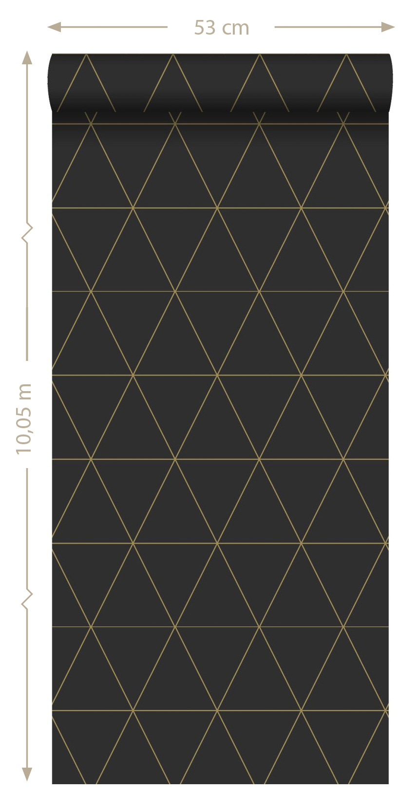 Tapete Dreiecke modern schwarz gold Vlies 347684