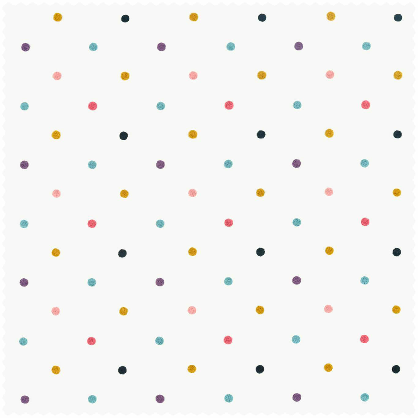Stoff bunte Punkte weiß HLTF133548
